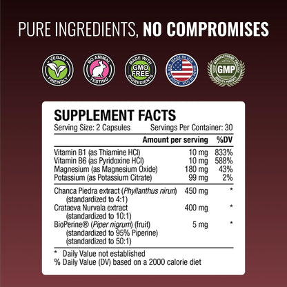 Approved Science Stonexyl - Herbal Support for Kidney Stones - 60 Capsules - Chanca Piedra - High Absorption -1 Month Supply - Vegan