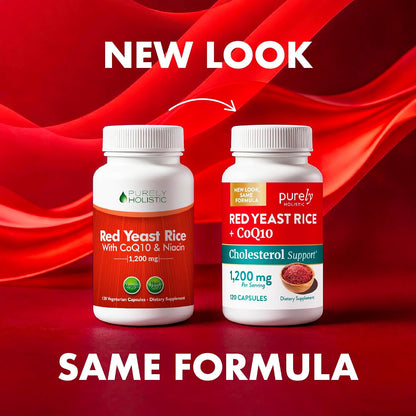 Red Yeast Rice with CoQ10 Supplement, Cholesterol & Heart Health Support | Extra Strength Red Yeast Rice 1200 MG (600 MG Per Capsule), Citrinin-Free, Doctor-Formulated, Non-GMO, Vegan, 120 Capsules