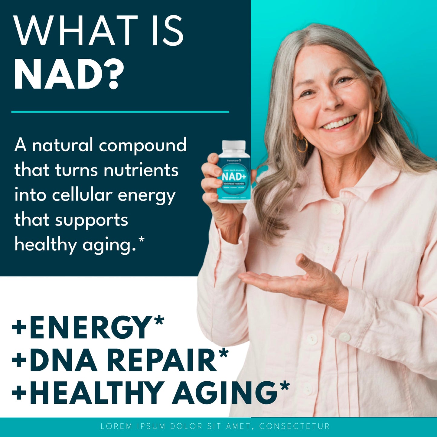NAD+ Supplement Liposomal + Resveratrol for Women & Men, Astaxanthin, CoQ10, Alpha Lipoic Acid, Green Tea - 120 Count
