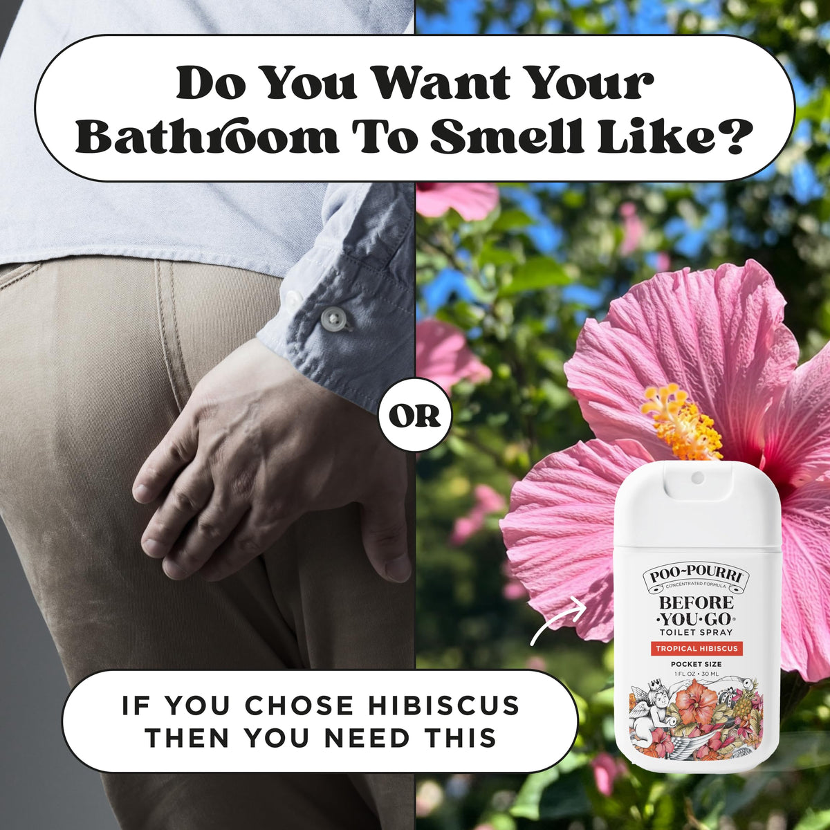 Poo-Pourri Before-You-Go Toilet Spray, Tropical Hibiscus, 2 Fl Oz - Hibiscus, Apricot and Citrus