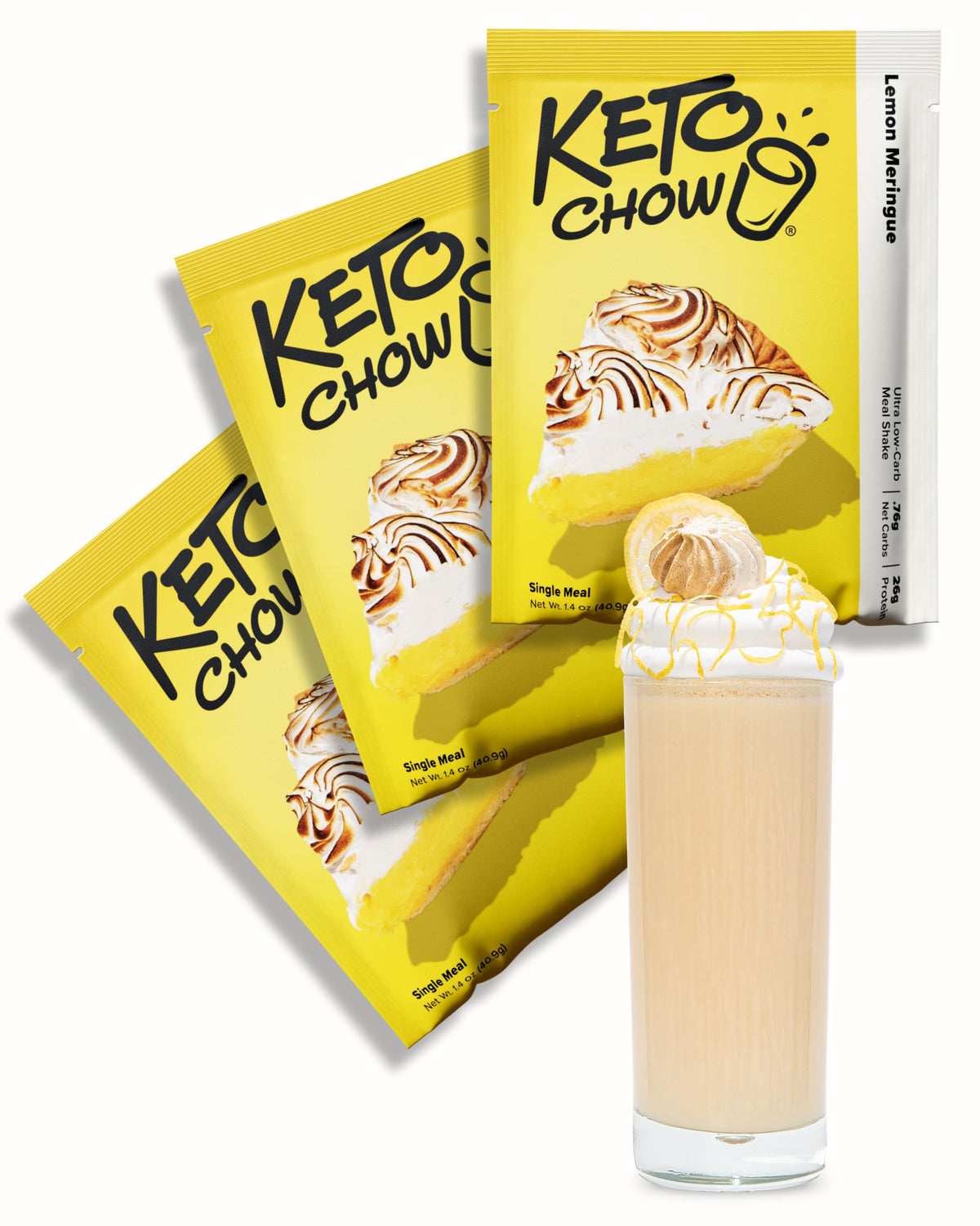Keto Chow Chocolate Peanut Butter Meal Replacement Shake Powder, 3 Meals