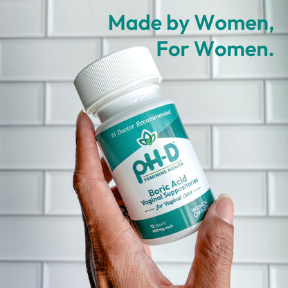 pH-D Feminine Health - 600 mg Boric Acid Suppositories - Woman Owned - for Vaginal Odor Use - 36 Count
