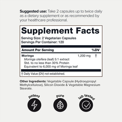 Highly Potent Full Spectrum Indian Moringa Extract - 30% Third-Party Tested Protein