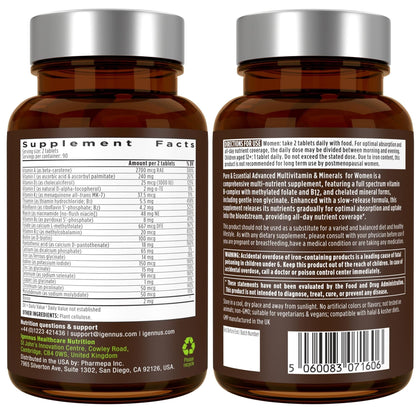 Igennus Methylated Multivitamin for Men with 22 Actives, 60 Tablets | Lycopene for Antioxidant Support, High Potency B12, Sustained Release, Pure & Clean, Non-GMO & Halal