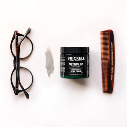 Brickell Men's Purifying Charcoal Face Mask Skin Care Product, Activated Charcoal Facial Mask With Detoxifying Kaolin Clay, Hyaluronic Acid, and Activated Charcoal, 4 Ounce, Unscented
