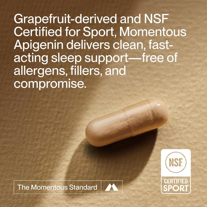 Momentous Apigenin Supplement - 50 mg per Capsule - NSF Certified for Sport - 60-Count