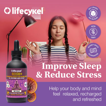 Life Cykel - Reishi Mushroom Extract with Wild Kakadu Plum - Potent Immune & Sleep Support Supplement, Vitamin-C Rich Adaptogen Mushroom Drops - 4 Fl Oz