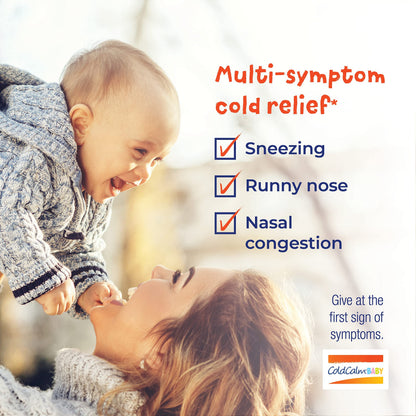 Boiron ColdCalm Baby 40 Count - Single-Use Drops for Relief from Cold Symptoms of Sneezing, Runny Nose, and Nasal Congestion - Sterile, Non-Drowsy Calm (8 Packets with 5 Liquid Doses)