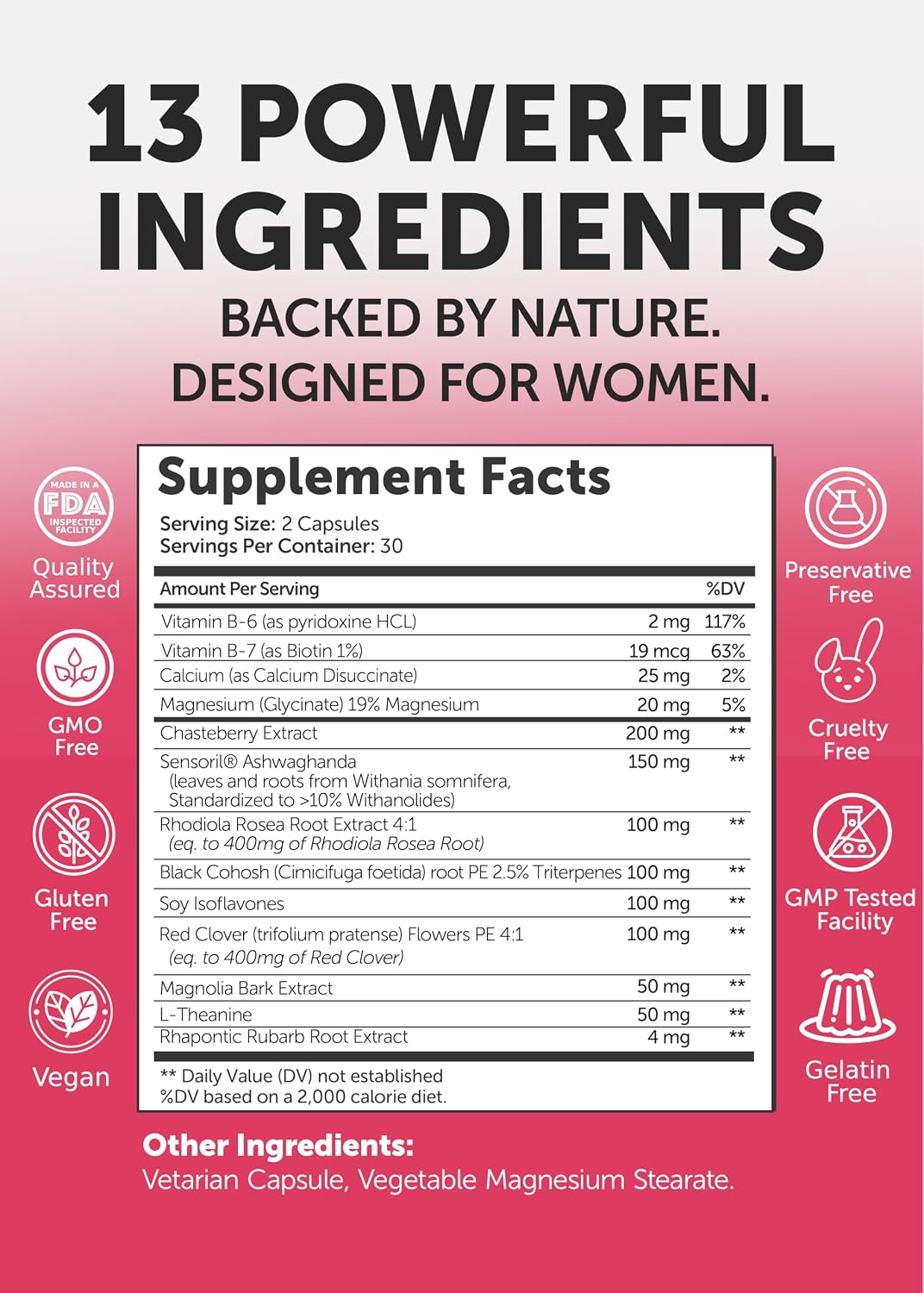 Lunakai USA Made Natural Menopause Supplements for Women, 60ct | Non-GMO, 13-in-1 Menopause Relief for Hot Flashes, Night Sweats, Sleep & Mood Support