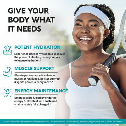 Electrolytes - Electrolyte Tablets with Magnesium, Sodium, Potassium, Chloride, Vitamins D3 & B6, Kelp Powder - Salt Pills - Lab Tested - Oral Tablets as Capsules - Vegan & Keto Friendly - 120 Tabs