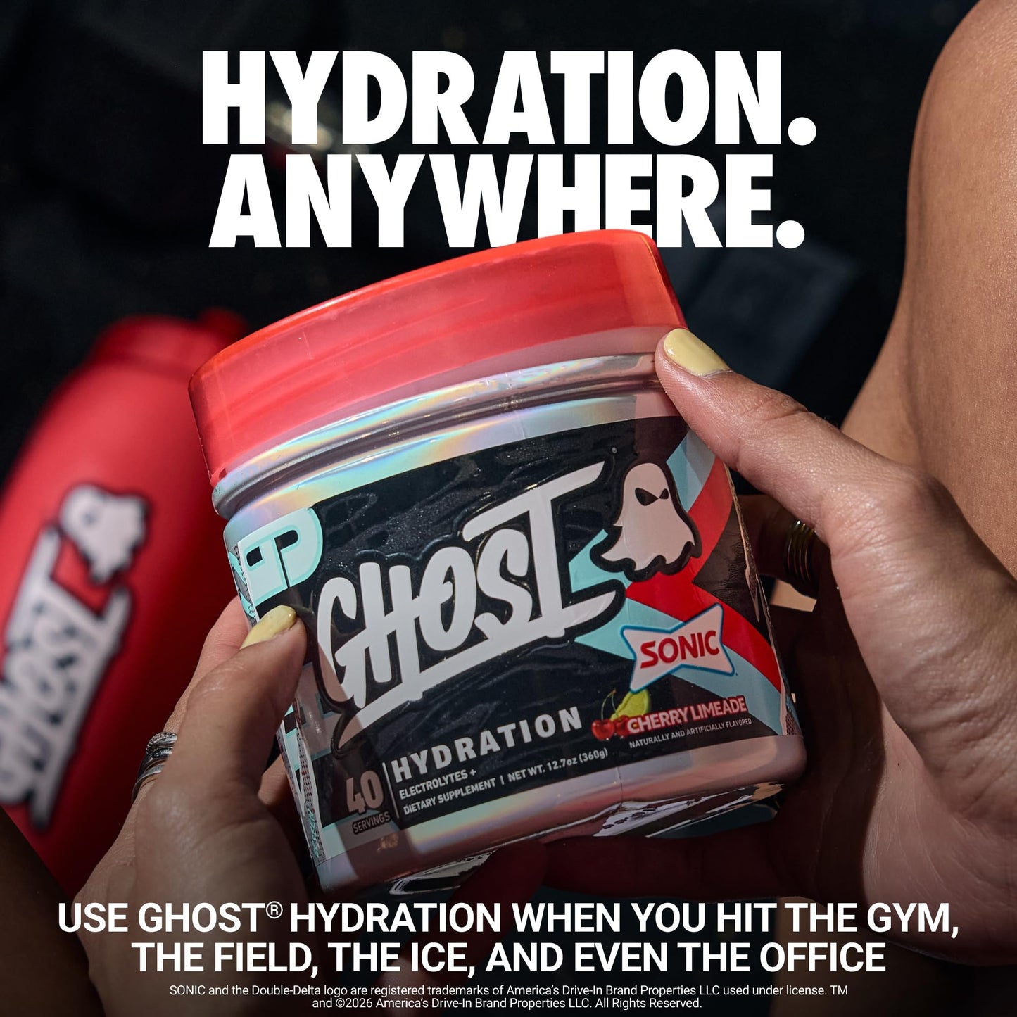 GHOST Hydration Sticks, Electrolyte Powder Packets, Sonic Cherry Limeade - 24 Sugar Free Instant Electrolyte Drink Mix - Caffeine-Free Daily Hydration & Immune Support with Clean Formula