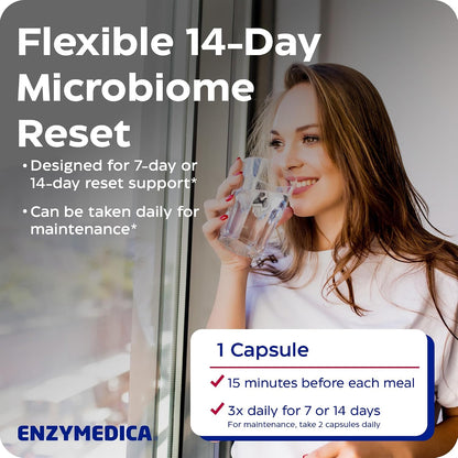 Enzymedica Candidase, Enzymes for Gentle Cleansing Support for Men & Women, Blended for Gut & Microbiome Health with Cellulase and Protease, 42 Count