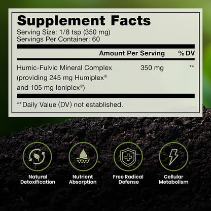 Pure Therapro Rx EarthMend Trace Mineral Powder for Women & Men, Fulvic Acid & Humic Acid Mineral Supplement, Ionic Trace Minerals Complex, Fulvic Humic Blend, Unflavored, 60 Servings