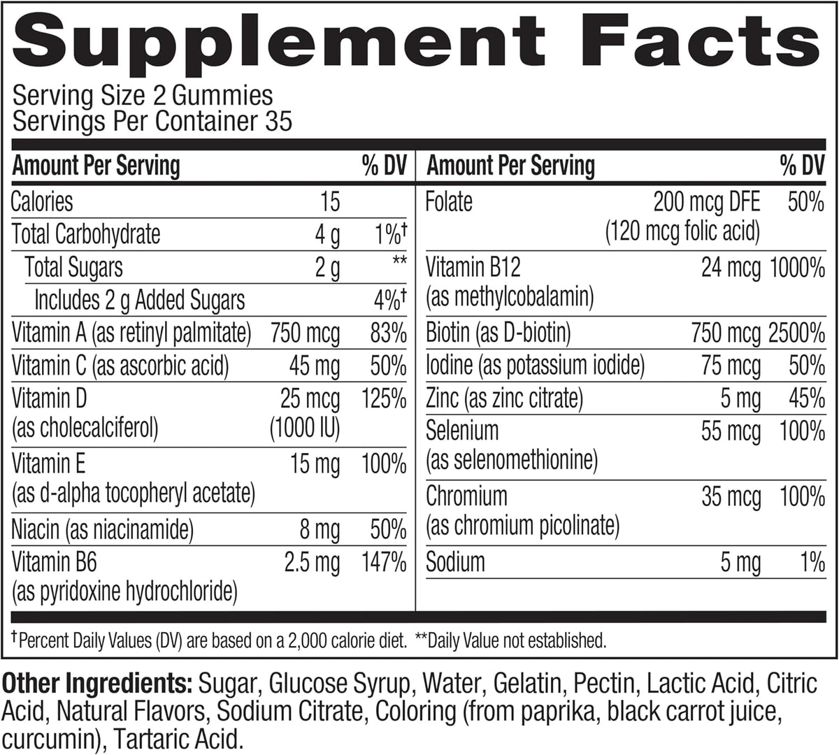 OLLY Teen Girl Multi Gummy, Healthy Skin and Immune Support*- 70 Count