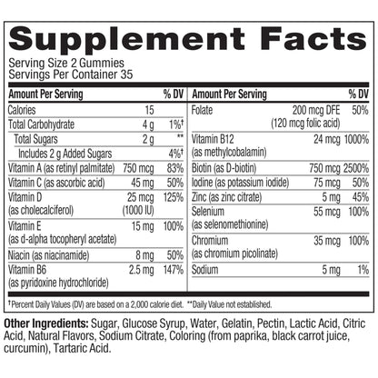 OLLY Teen Girl Multi Gummy, Healthy Skin and Immune Support*- 70 Count