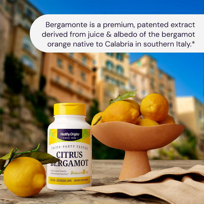 Healthy Origins Citrus Bergamot Bergamonte 500 mg, 120 Veggie Caps