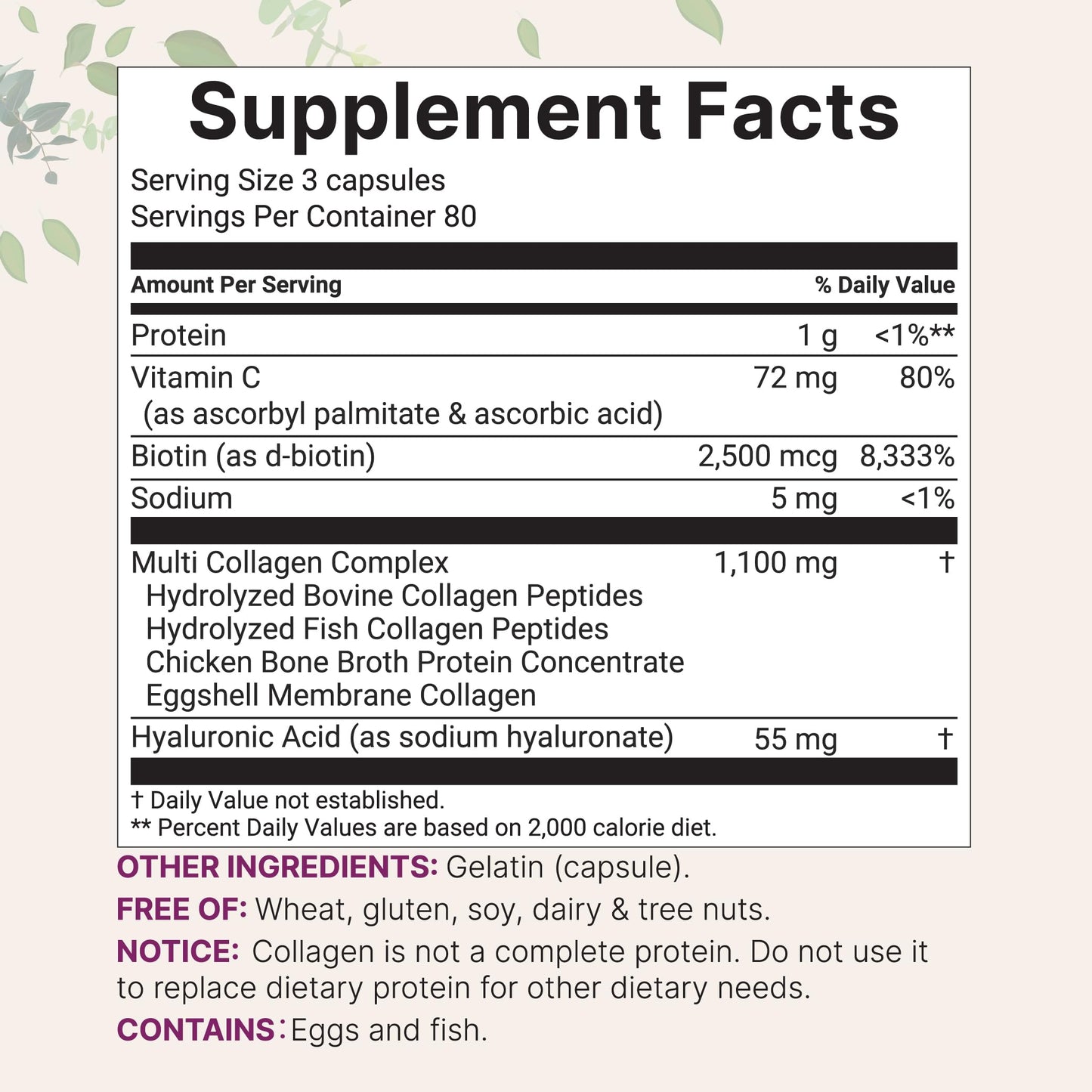 Micro Ingredients Multi Collagen Pills, 240 Capsules | Type I, II, III, V, X | Hydrolyzed Peptides with Biotin, Hyaluronic Acid, & Fat Soluble Vitamin C Complex | Non-GMO, Filler Free