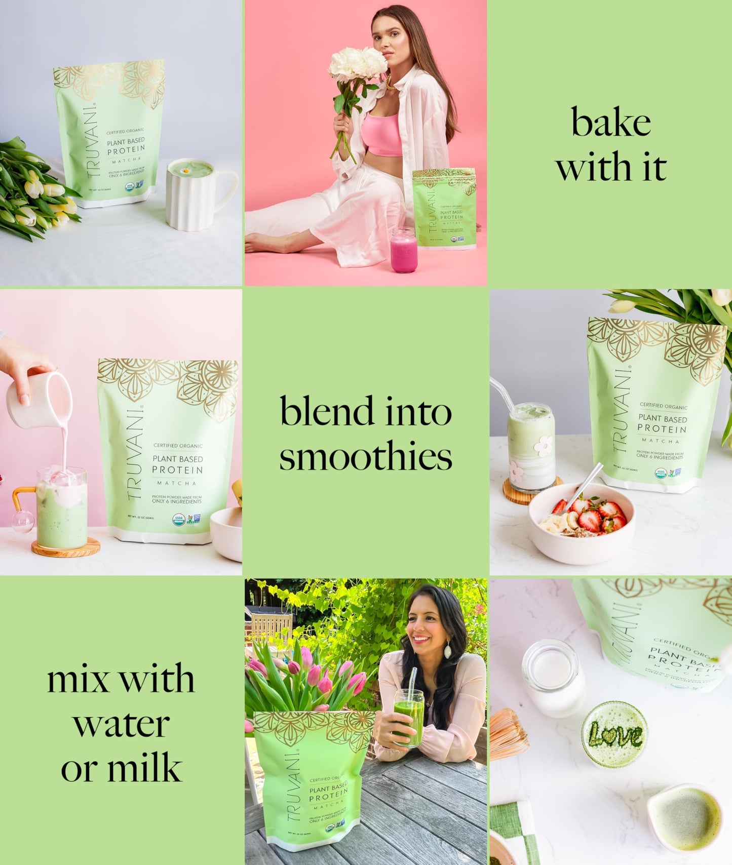 Truvani Organic Plant Based Protein Powder | Strawberry | 10 Servings | Vegan | 20g Pea Protein | Single Serving Travel Packets | Keto | Gluten & Dairy Free | Low Carb