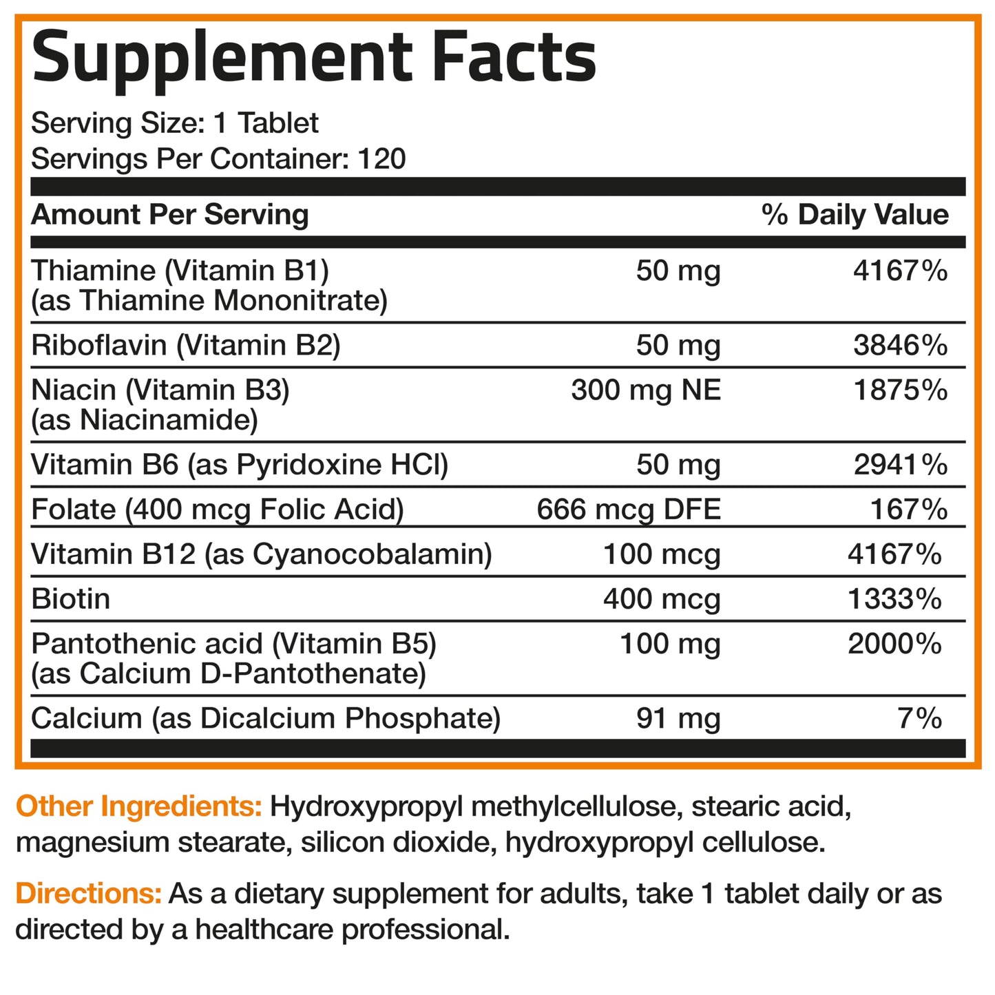 Bronson Super B Vitamin B Complex Sustained Release for Energy, 60 Tablets | B1, B2, B3, B6, Folic Acid, B12, Biotin & Pantothenic Acid, One-Tablet Formula, Non-GMO, Gluten-Free & Soy-Free