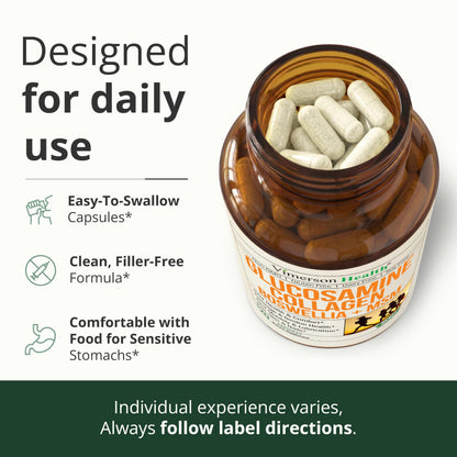 1200mg Glucosamine + 1200mg Hydrolyzed Collagen – Joint Supplement 120 Caps