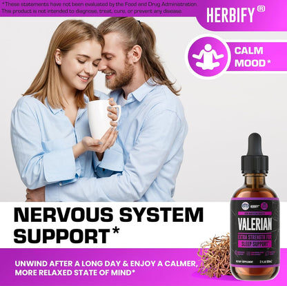 Valerian Root Supplement - Valerian Root Tincture – Nervous System Support 2 Fl oz