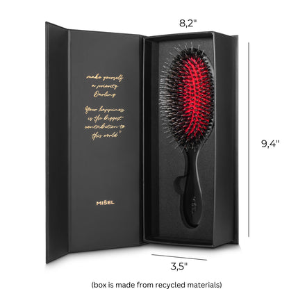 MISEL Professional Boar Bristle Hair Brush for Women and Men | Detangles All Natural