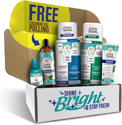 GuruNanda Oral Care Kit for Teeth Whitening, Shine Bright Stay Fresh