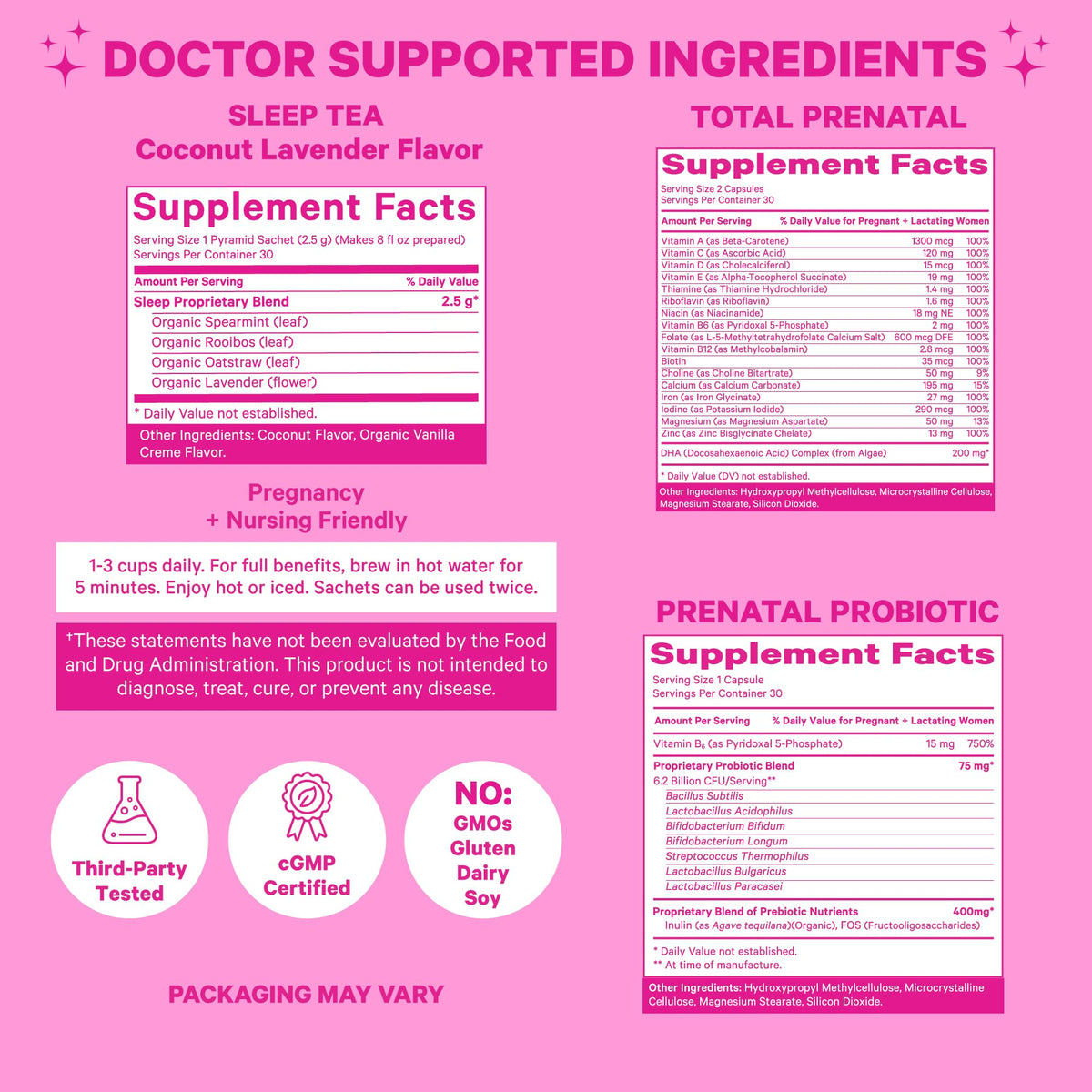 Pink Stork Pregnancy Bundle: Prenatal Vitamin with DHA & Folate, Prenatal Probiotics for Pregnant Women
