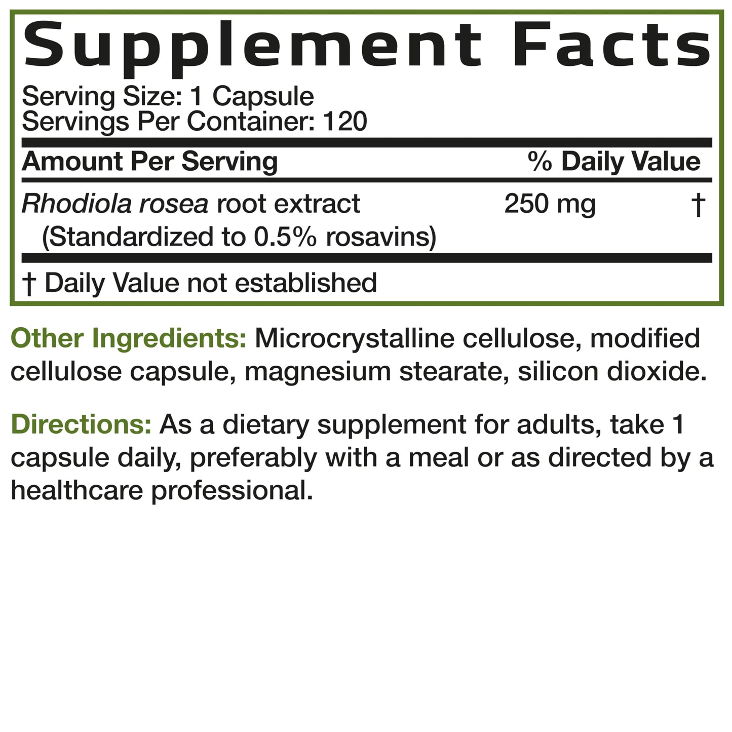 Bronson Rhodiola Rosea Adaptogen for Stress, Mood & Energy, 60 Capsules | Brain Health Support, Vegetarian, Non-GMO, Gluten-Free & Soy-Free