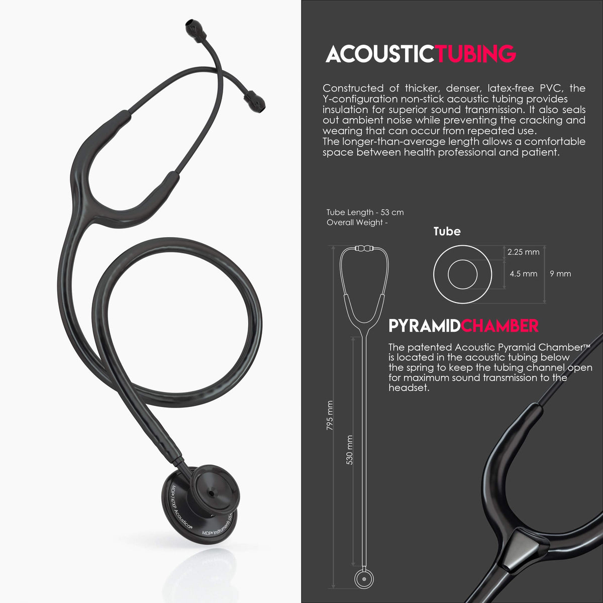 MDF Acoustica Lightweight Stethoscope for Doctors, Nurses, Students
