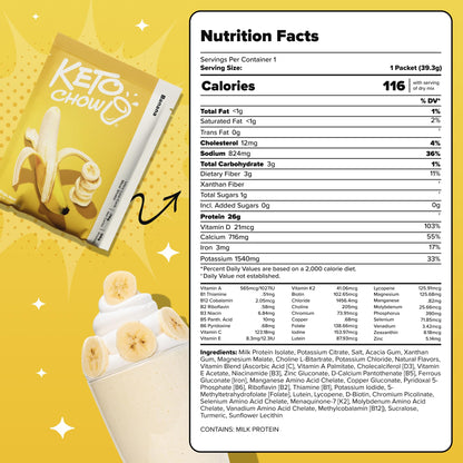 Keto Chow Chocolate Peanut Butter Meal Replacement Shake Powder, 3 Meals