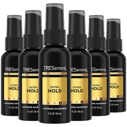 TRESemmé Extra Hold Travel Size Hairspray 6-Pack, 2 Oz Ea | Travel Size Hairspray with Flexible Hold and Frizz Control for Styling On the Go