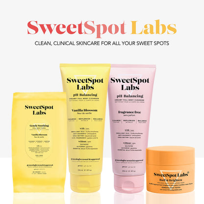 SweetSpot Labs Feminine Wash, Gentle Vanilla Blossom Scent, with Shea Butter and Aloe Vera, Sulfate Free