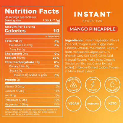 Instant Hydration Sugar Free Electrolytes Powder Packets Variety Pack - Watermelon, Raspberry, Lemon Lime Drink Mix & Travel Essentials with Magnesium and Potassium - Post Workout Recovery - 20 Sticks