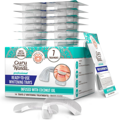 GuruNanda Teeth Whitening Gel Trays with 8% Hydrogen Peroxide, 7 Treatments
