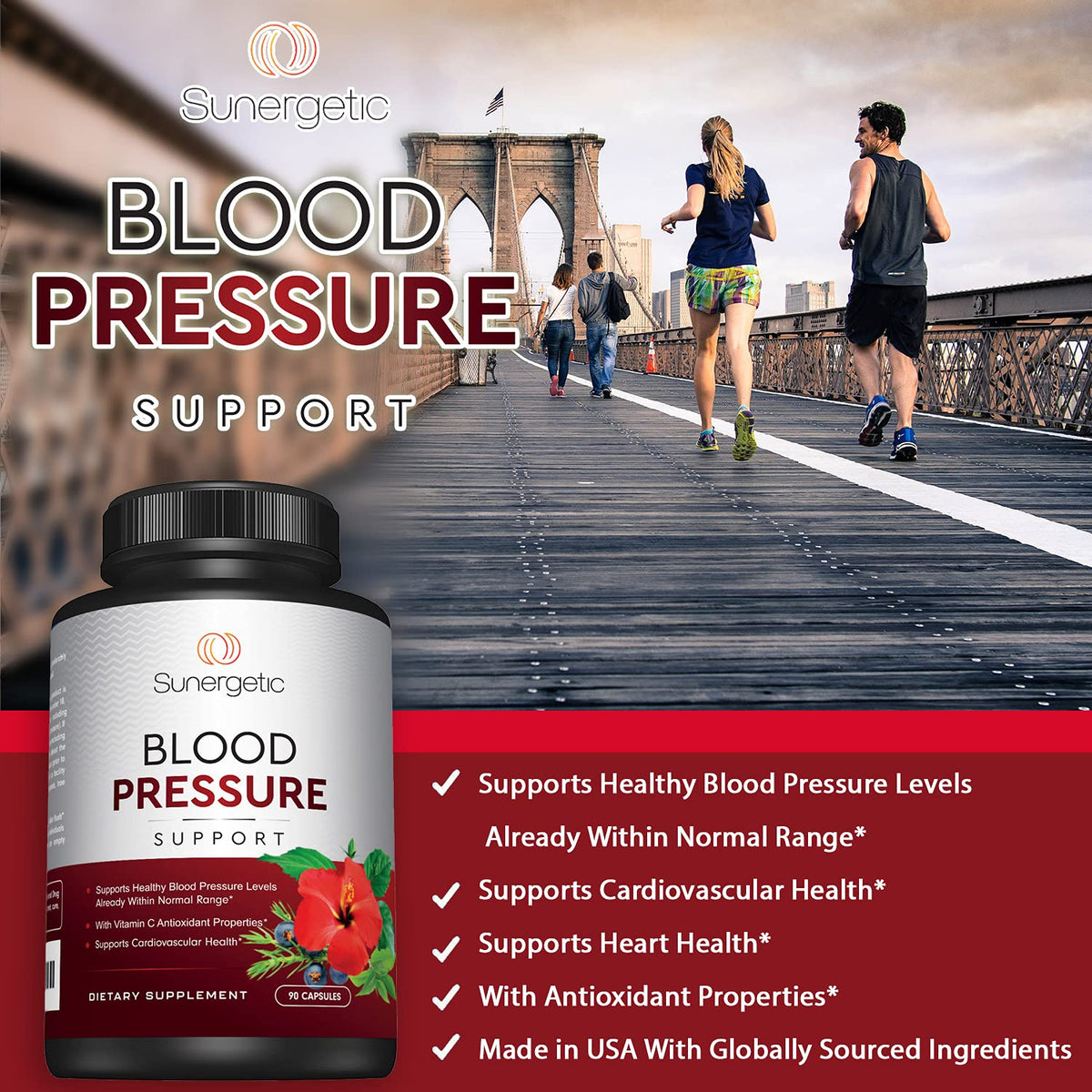 Premium Blood Pressure Support Supplement For Cardiovascular & Heart Health with Garlic