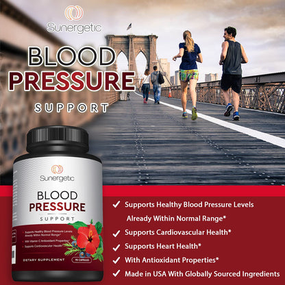 Premium Blood Pressure Support Supplement For Cardiovascular & Heart Health with Garlic