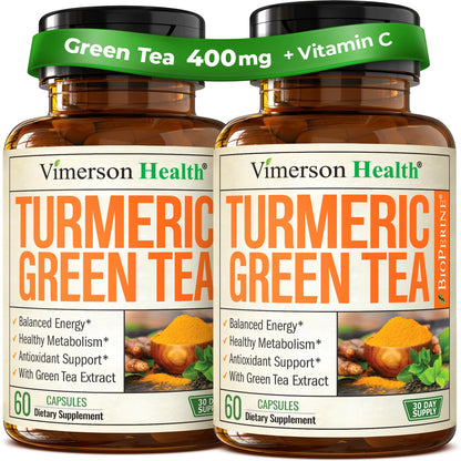 Turmeric Curcumin Supplement with Green Tea Extract & Bioperine 60 Capsules