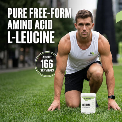 NutraBio 100% Pure L-Leucine - Muscle Recovery and Support - Naturally Fermented Free Form Amino Acid - Vegan, Non-GMO, Gluten Free - (500 Grams)