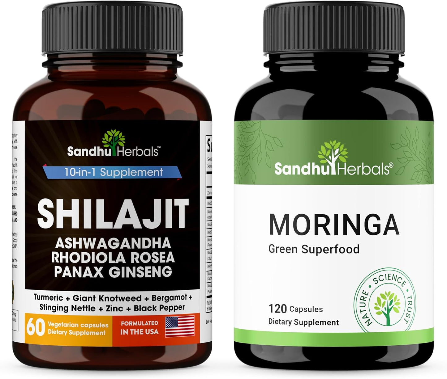 Shilajit Bundle with Moringa | Capsules for Men & Women | Supports Energy, Immune, Skin & Gut Health