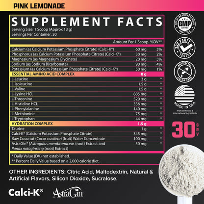 Nutrex Research EAA Hydration | EAAs + BCAA Powder | Muscle Recovery, Strength, Muscle Building, Endurance | 8G Essential Amino Acids + Electrolytes | Strawberry Watermelon 30 Serving