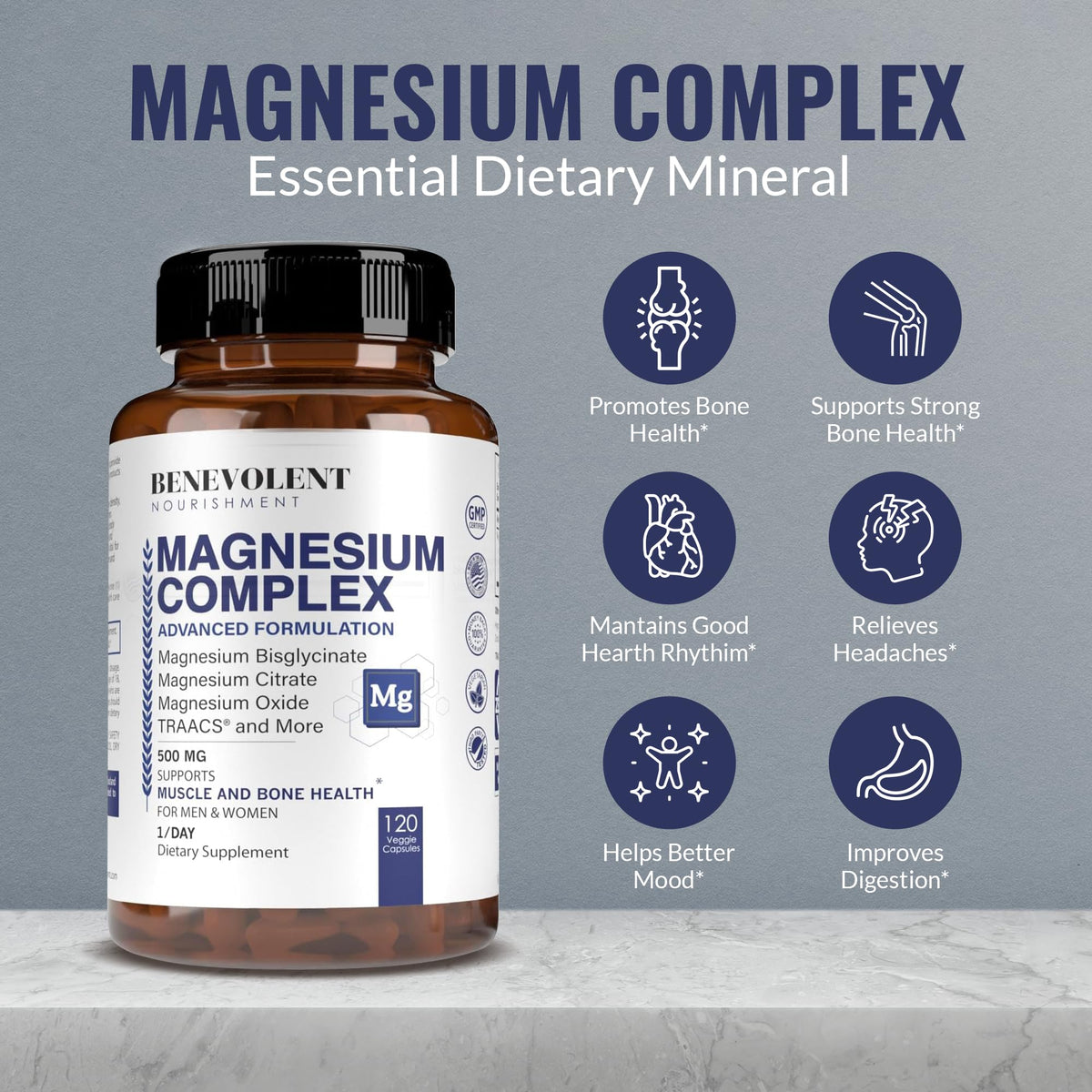 Magnesium Complex with 5 Best Forms - 4 Month Supply of 500mg Magnesium Glycinate