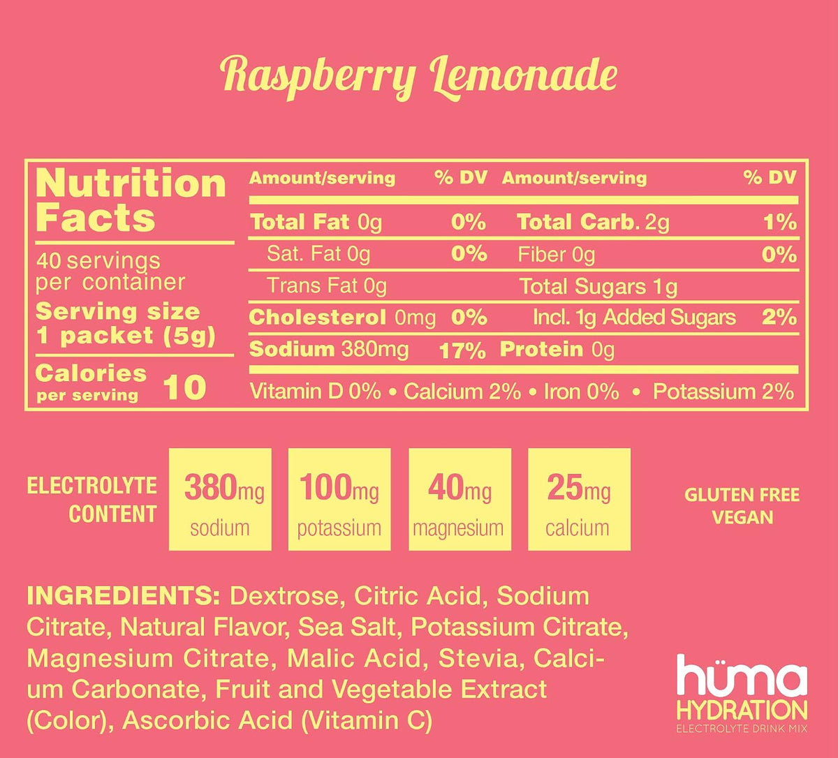 Huma Chia Hydration Drink Mix, Variety, 15 Packets
