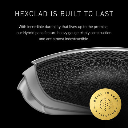 HexClad 6pc Hybrid Nonstick Frying Pans Set with Lids, 8, 10 & 12" Pans