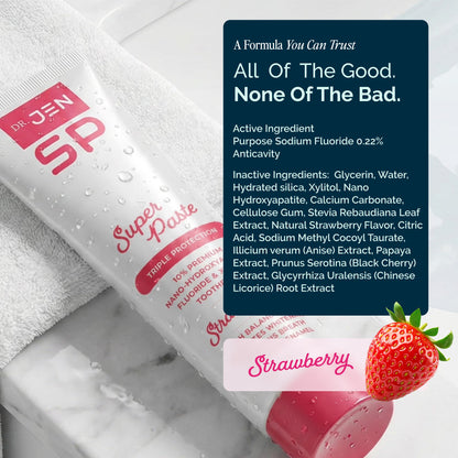 Dr. Jen Super Paste Toothpaste, 10% Nano Hydroxyapatite, Dentist Designed