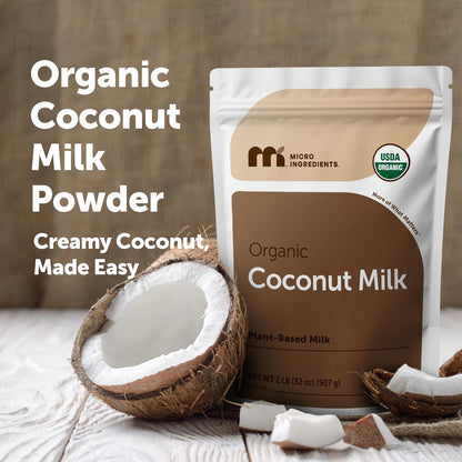 Micro Ingredients Organic Coconut Milk Powder, 2 Lb | Plant-Based Creamer for Coffee, Tea & Smoothies | Rich & Creamy, Easy Mixing | Non-GMO, Gluten-Free, Keto & Paleo Friendly