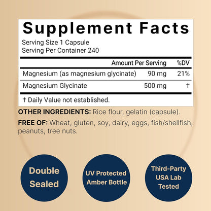 NatureBell Magnesium Glycinate Capsules 500mg & Vaginal Probiotics for Women in Veggie Capsules | Bundle Pack | Chelated & Purified Mineral | 10 Strains & 10 Billion CFU
