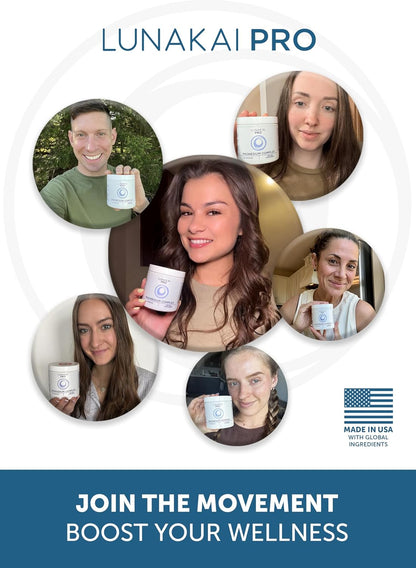 Lunakai USA Made 7-in-1 Magnesium Complex for Women & Men - 405mg Blend with B6 P-5-P for Daily Muscle, Sleep, Stress & Energy Support, Non-GMO Supplement, 60 Capsules