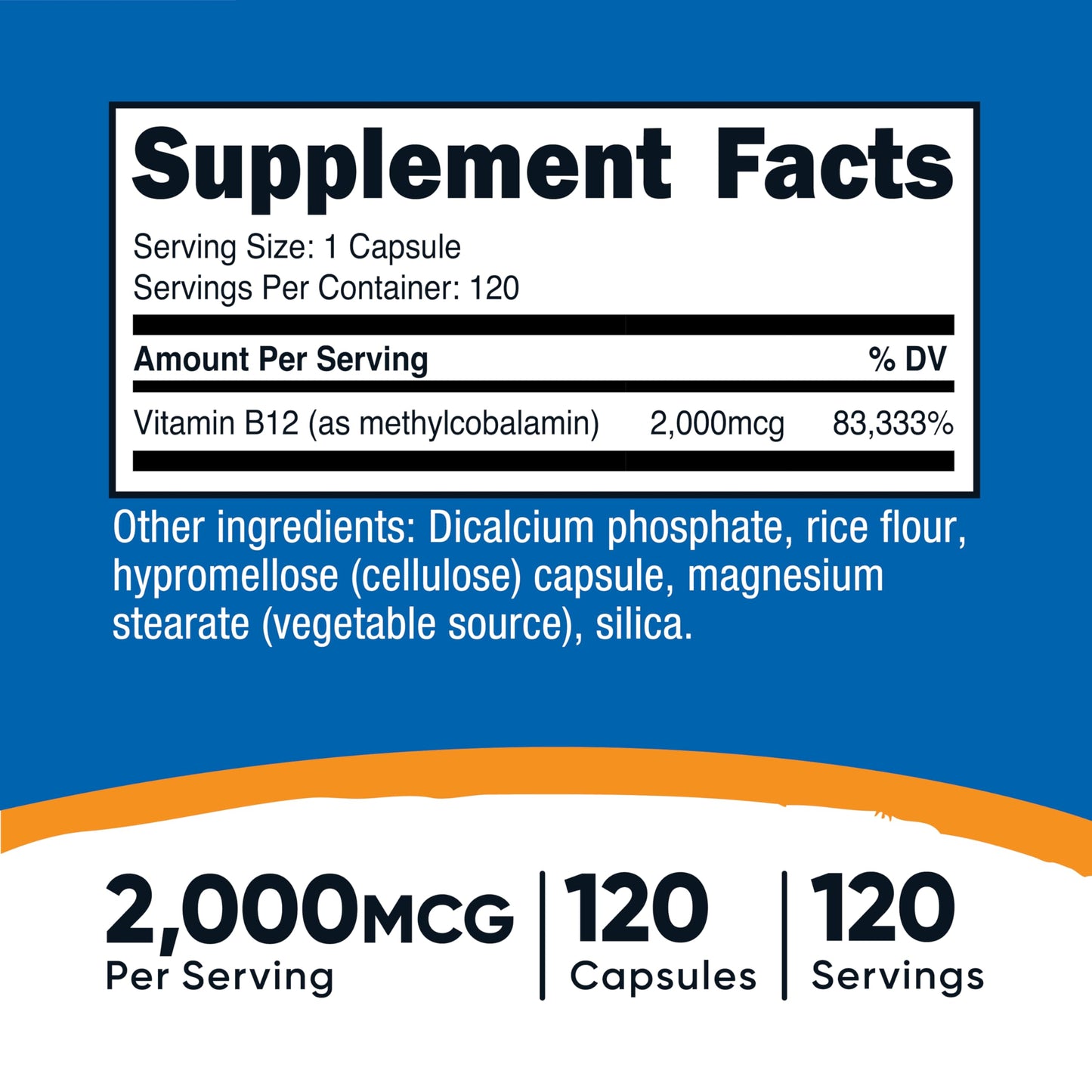 Nutricost Vitamin B12 (Methylcobalamin) 2000mcg, 240 Capsules - Vegetarian Caps, Non-GMO, Gluten Free B12 Supplement