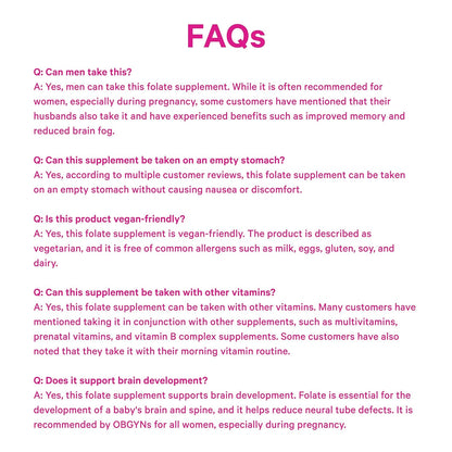 Pink Stork Folate: Methyl Folate - MTHFR Acid, Natural Form of Folic Acid for Pregnancy, Formulated for Mom + Baby, Women-Owned, 60 Capsules (Packaging May Vary)